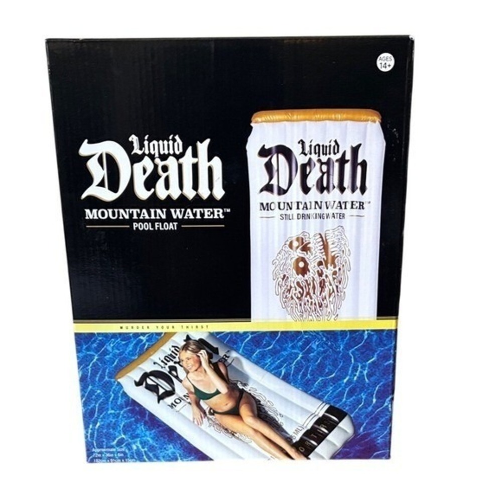 Liquid Death Mountain Water Adult Pool Float NIB 72"